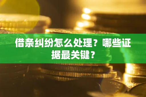 北京借条纠纷怎么处理？哪些证据最关键？
